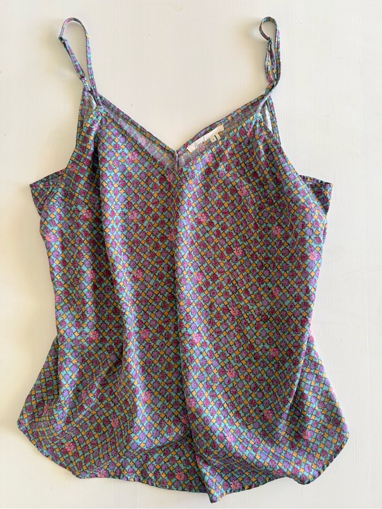 Floreat Tops - Anthropologie Floreat Purple Multi Floral Mosaic Print silky feel Cami tank top